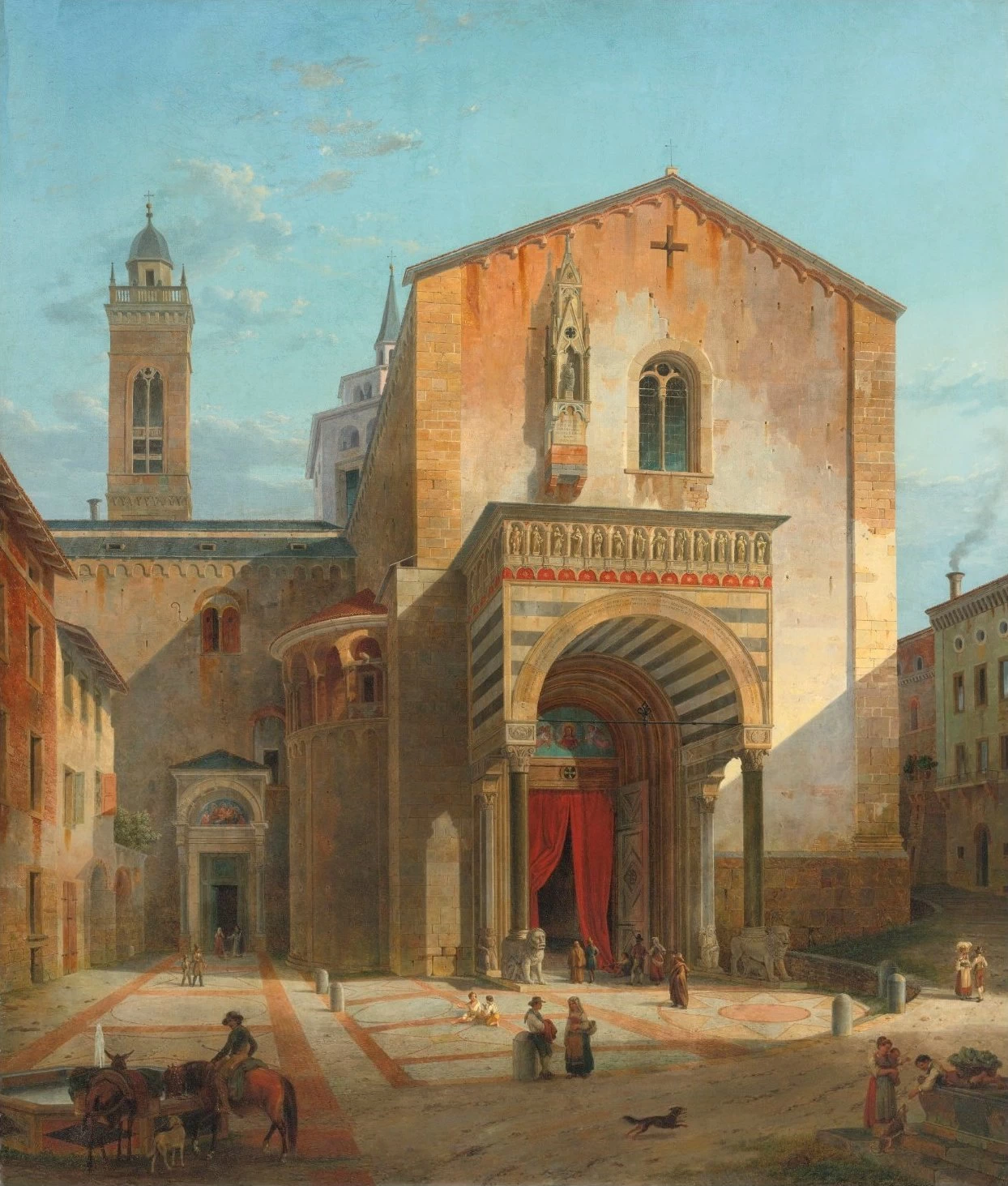 Bergamo, L'ingresso sud della Chiesa di Santa Maria Maggiore